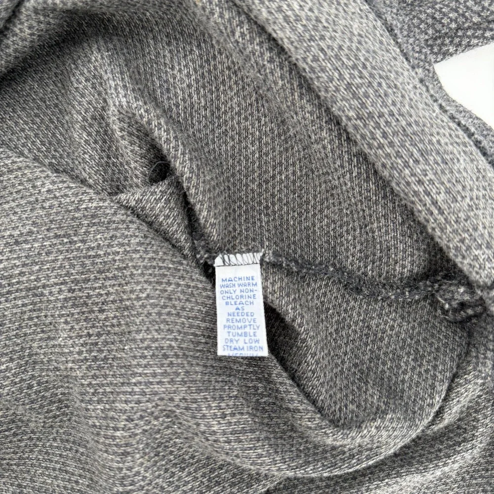 Polo Ralph Lauren Mens Long‎ Sleeve Polo Shirt Gray Textured Knit Size XL